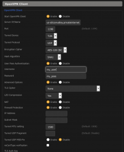 DD-WRT VPN Client Settings